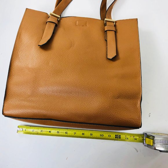 REED Tote Leather Cognac Brown Color Medium/Large - Picture 6 of 8